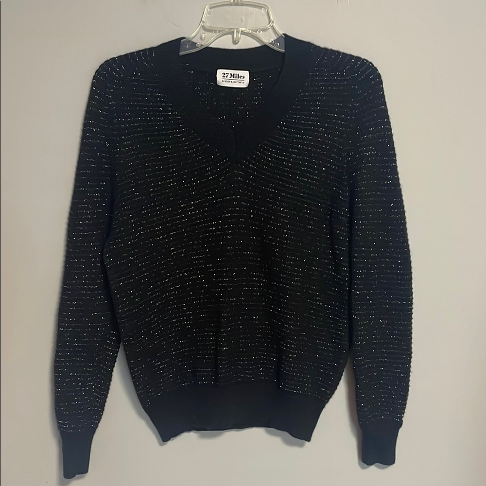 27 Miles Black Sparkle Sweater Size Small